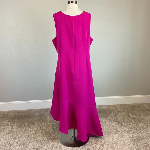 Eliza J Women's High Low A-Line Sleeveless Cocktail Dress Colorful Pink Size 20W - Picture 7 of 13